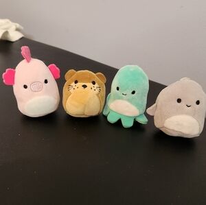4 Mini Squishmallows 2in Squishville Sealife Squad